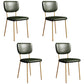 Scandinavian Style Upholstered Armless Dining Chairs Open Back Dining Side Chair Green 4 Piece Set Brass Gold Clearhalo ' kitchen&dining_furn' 'Dining Chairs' 'Dining Tables & Seating' 'dining_chair' 'furn' 'furn_dining_chair' 'Furniture' 'furniture_dining_chair' 'Kitchen & Dining Furniture' 'kitchen' 4098252