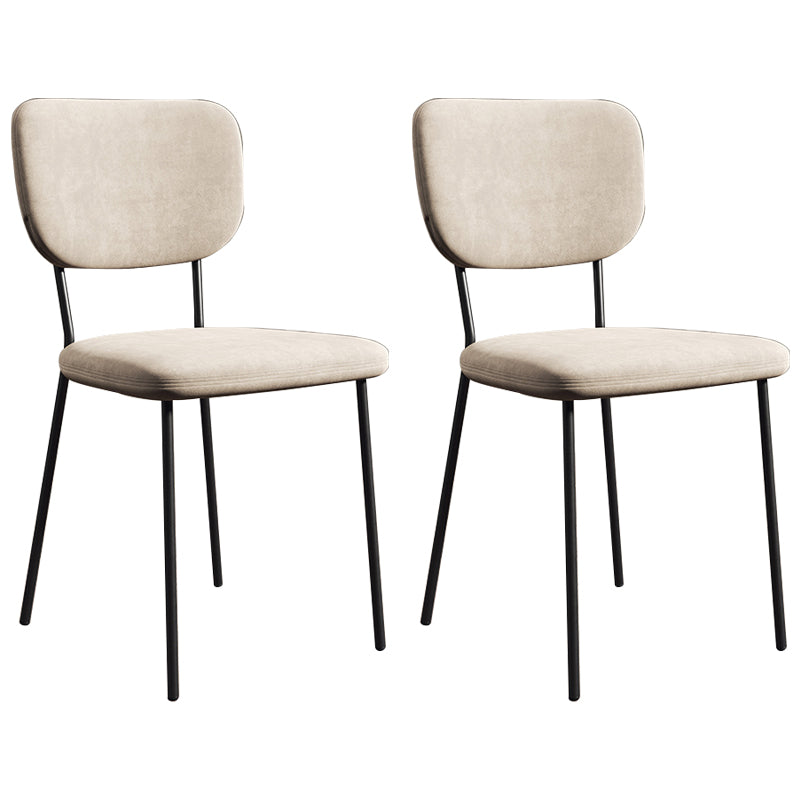 Scandinavian Style Upholstered Armless Dining Chairs Open Back Dining Side Chair White 2 Piece Set Black Clearhalo ' kitchen&dining_furn' 'Dining Chairs' 'Dining Tables & Seating' 'dining_chair' 'furn' 'furn_dining_chair' 'Furniture' 'furniture_dining_chair' 'Kitchen & Dining Furniture' 'kitchen' 4098254