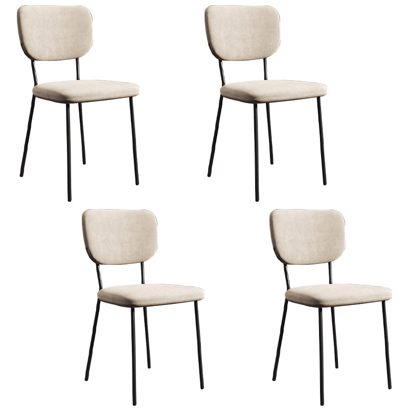 Scandinavian Style Upholstered Armless Dining Chairs Open Back Dining Side Chair White 4 Piece Set Black Clearhalo ' kitchen&dining_furn' 'Dining Chairs' 'Dining Tables & Seating' 'dining_chair' 'furn' 'furn_dining_chair' 'Furniture' 'furniture_dining_chair' 'Kitchen & Dining Furniture' 'kitchen' 4098255