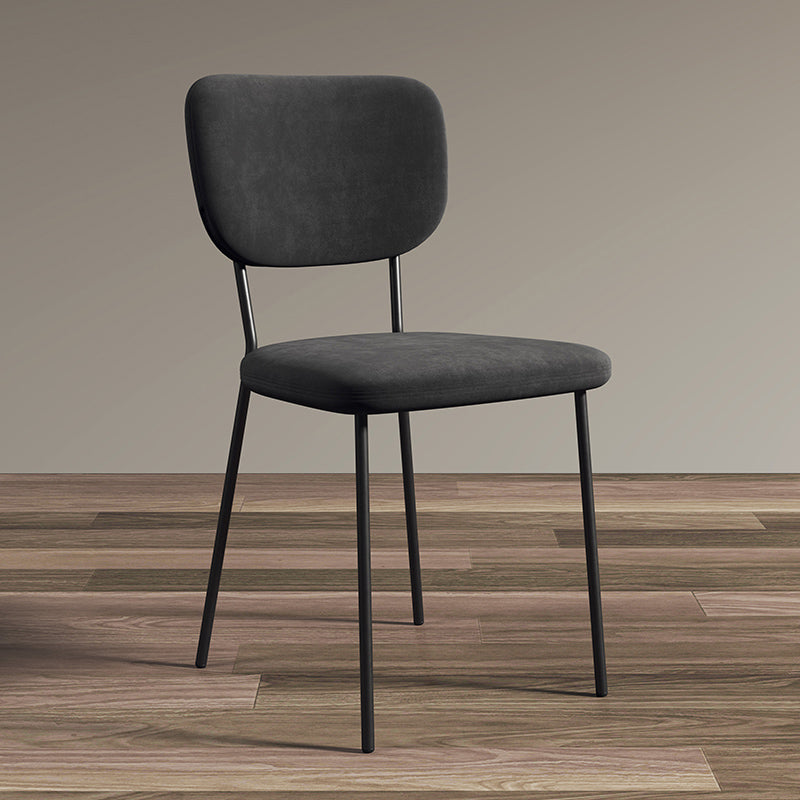 Scandinavian Style Upholstered Armless Dining Chairs Open Back Dining Side Chair Gloss Black 1 Piece Black Clearhalo ' kitchen&dining_furn' 'Dining Chairs' 'Dining Tables & Seating' 'dining_chair' 'furn' 'furn_dining_chair' 'Furniture' 'furniture_dining_chair' 'Kitchen & Dining Furniture' 'kitchen' 4098256