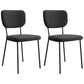 Scandinavian Style Upholstered Armless Dining Chairs Open Back Dining Side Chair Gloss Black 2 Piece Set Black Clearhalo ' kitchen&dining_furn' 'Dining Chairs' 'Dining Tables & Seating' 'dining_chair' 'furn' 'furn_dining_chair' 'Furniture' 'furniture_dining_chair' 'Kitchen & Dining Furniture' 'kitchen' 4098257