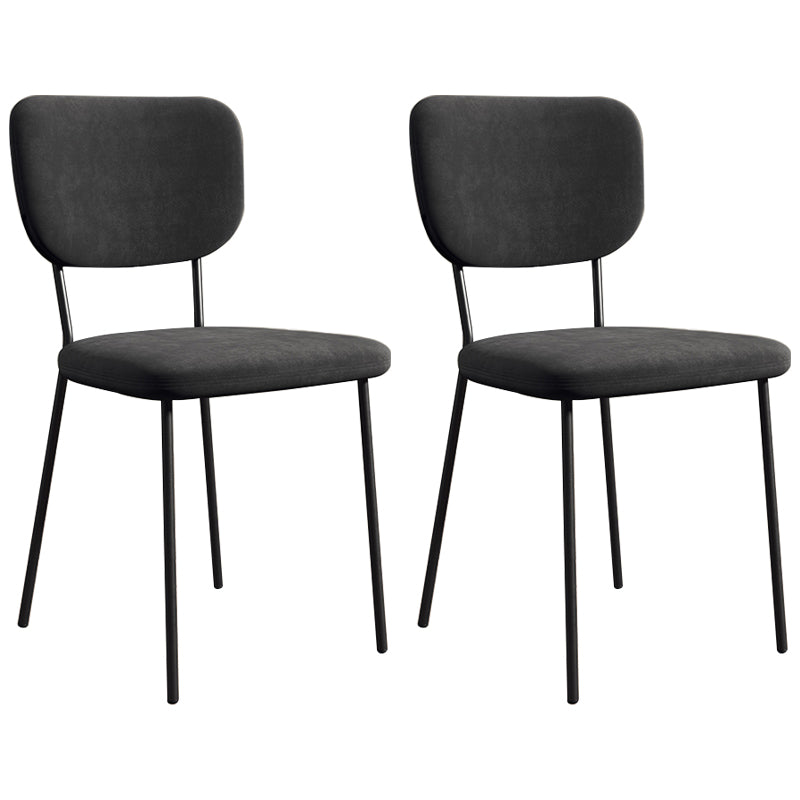 Scandinavian Style Upholstered Armless Dining Chairs Open Back Dining Side Chair Gloss Black 2 Piece Set Black Clearhalo ' kitchen&dining_furn' 'Dining Chairs' 'Dining Tables & Seating' 'dining_chair' 'furn' 'furn_dining_chair' 'Furniture' 'furniture_dining_chair' 'Kitchen & Dining Furniture' 'kitchen' 4098257