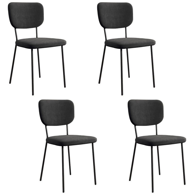 Scandinavian Style Upholstered Armless Dining Chairs Open Back Dining Side Chair Gloss Black 4 Piece Set Black Clearhalo ' kitchen&dining_furn' 'Dining Chairs' 'Dining Tables & Seating' 'dining_chair' 'furn' 'furn_dining_chair' 'Furniture' 'furniture_dining_chair' 'Kitchen & Dining Furniture' 'kitchen' 4098258
