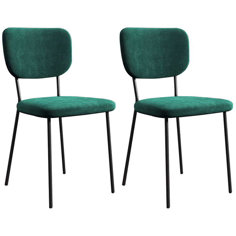 Scandinavian Style Upholstered Armless Dining Chairs Open Back Dining Side Chair Green 2 Piece Set Black Clearhalo ' kitchen&dining_furn' 'Dining Chairs' 'Dining Tables & Seating' 'dining_chair' 'furn' 'furn_dining_chair' 'Furniture' 'furniture_dining_chair' 'Kitchen & Dining Furniture' 'kitchen' 4098260
