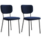 Scandinavian Style Upholstered Armless Dining Chairs Open Back Dining Side Chair Blue 2 Piece Set Black Clearhalo ' kitchen&dining_furn' 'Dining Chairs' 'Dining Tables & Seating' 'dining_chair' 'furn' 'furn_dining_chair' 'Furniture' 'furniture_dining_chair' 'Kitchen & Dining Furniture' 'kitchen' 4098263