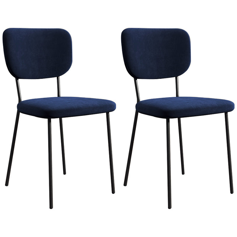 Scandinavian Style Upholstered Armless Dining Chairs Open Back Dining Side Chair Blue 2 Piece Set Black Clearhalo ' kitchen&dining_furn' 'Dining Chairs' 'Dining Tables & Seating' 'dining_chair' 'furn' 'furn_dining_chair' 'Furniture' 'furniture_dining_chair' 'Kitchen & Dining Furniture' 'kitchen' 4098263