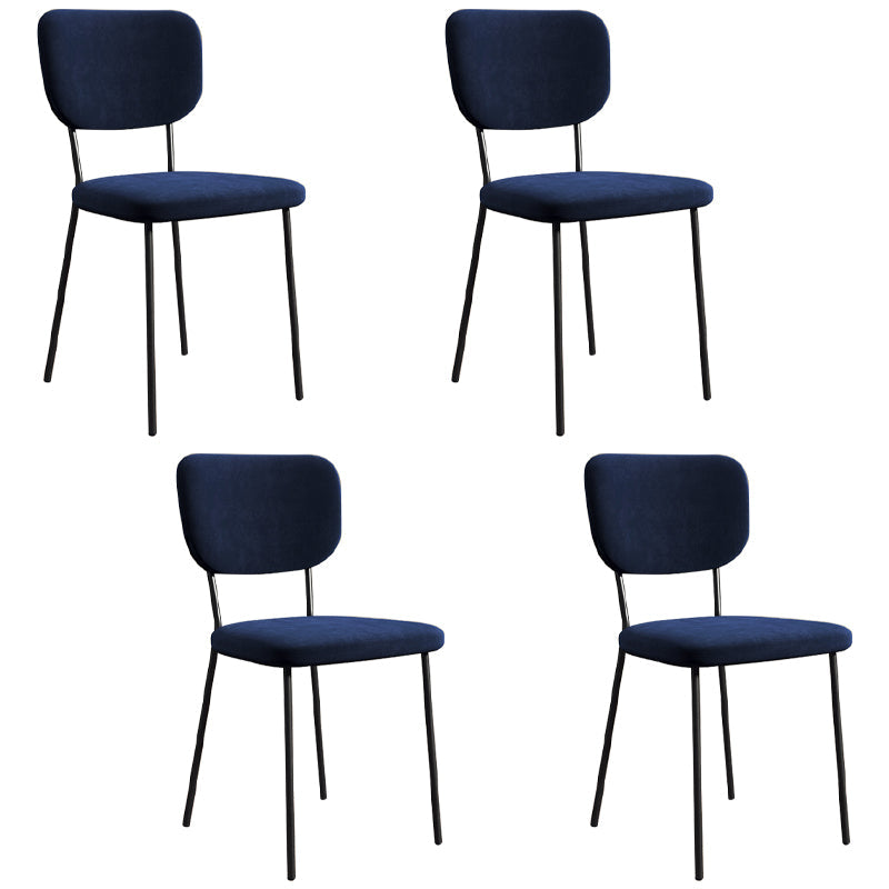 Scandinavian Style Upholstered Armless Dining Chairs Open Back Dining Side Chair Blue 4 Piece Set Black Clearhalo ' kitchen&dining_furn' 'Dining Chairs' 'Dining Tables & Seating' 'dining_chair' 'furn' 'furn_dining_chair' 'Furniture' 'furniture_dining_chair' 'Kitchen & Dining Furniture' 'kitchen' 4098264