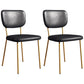 Scandinavian Style Upholstered Armless Dining Chairs Open Back Dining Side Chair Black 2 Piece Set Brass Gold Clearhalo ' kitchen&dining_furn' 'Dining Chairs' 'Dining Tables & Seating' 'dining_chair' 'furn' 'furn_dining_chair' 'Furniture' 'furniture_dining_chair' 'Kitchen & Dining Furniture' 'kitchen' 4098266