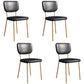 Scandinavian Style Upholstered Armless Dining Chairs Open Back Dining Side Chair Black 4 Piece Set Brass Gold Clearhalo ' kitchen&dining_furn' 'Dining Chairs' 'Dining Tables & Seating' 'dining_chair' 'furn' 'furn_dining_chair' 'Furniture' 'furniture_dining_chair' 'Kitchen & Dining Furniture' 'kitchen' 4098267
