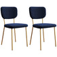 Scandinavian Style Upholstered Armless Dining Chairs Open Back Dining Side Chair Blue 2 Piece Set Brass Gold Clearhalo ' kitchen&dining_furn' 'Dining Chairs' 'Dining Tables & Seating' 'dining_chair' 'furn' 'furn_dining_chair' 'Furniture' 'furniture_dining_chair' 'Kitchen & Dining Furniture' 'kitchen' 4098269