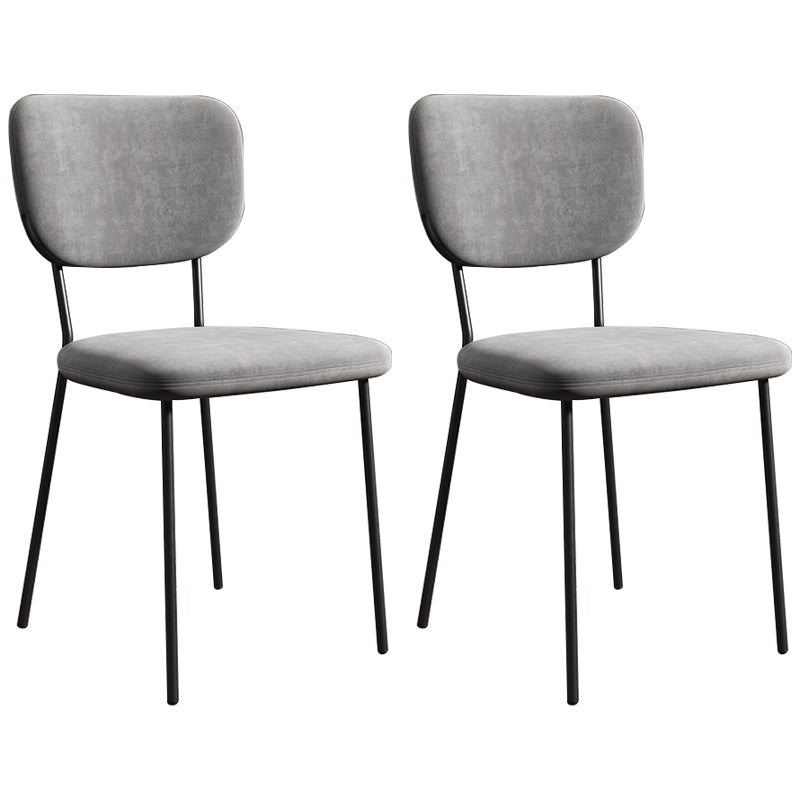 Scandinavian Style Upholstered Armless Dining Chairs Open Back Dining Side Chair Silver Gray 2 Piece Set Black Clearhalo ' kitchen&dining_furn' 'Dining Chairs' 'Dining Tables & Seating' 'dining_chair' 'furn' 'furn_dining_chair' 'Furniture' 'furniture_dining_chair' 'Kitchen & Dining Furniture' 'kitchen' 4098275