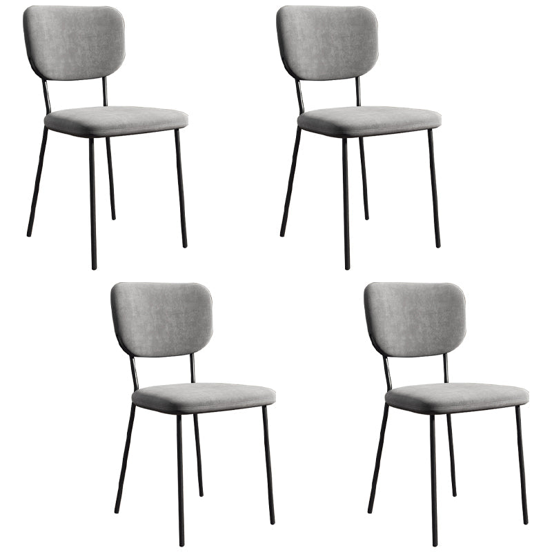 Scandinavian Style Upholstered Armless Dining Chairs Open Back Dining Side Chair Silver Gray 4 Piece Set Black Clearhalo ' kitchen&dining_furn' 'Dining Chairs' 'Dining Tables & Seating' 'dining_chair' 'furn' 'furn_dining_chair' 'Furniture' 'furniture_dining_chair' 'Kitchen & Dining Furniture' 'kitchen' 4098276