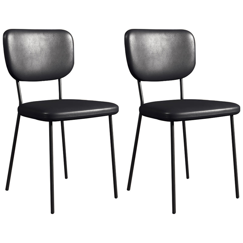 Scandinavian Style Upholstered Armless Dining Chairs Open Back Dining Side Chair Black 2 Piece Set Black Clearhalo ' kitchen&dining_furn' 'Dining Chairs' 'Dining Tables & Seating' 'dining_chair' 'furn' 'furn_dining_chair' 'Furniture' 'furniture_dining_chair' 'Kitchen & Dining Furniture' 'kitchen' 4098278