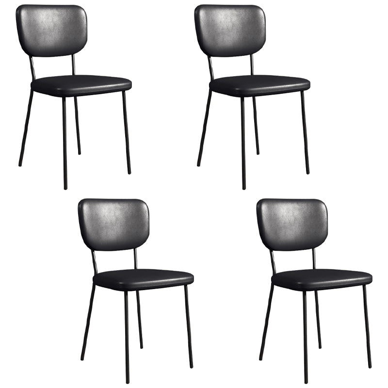 Scandinavian Style Upholstered Armless Dining Chairs Open Back Dining Side Chair Black 4 Piece Set Black Clearhalo ' kitchen&dining_furn' 'Dining Chairs' 'Dining Tables & Seating' 'dining_chair' 'furn' 'furn_dining_chair' 'Furniture' 'furniture_dining_chair' 'Kitchen & Dining Furniture' 'kitchen' 4098279