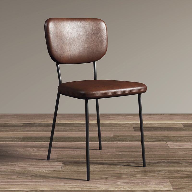 Scandinavian Style Upholstered Armless Dining Chairs Open Back Dining Side Chair Brown 1 Piece Black Clearhalo ' kitchen&dining_furn' 'Dining Chairs' 'Dining Tables & Seating' 'dining_chair' 'furn' 'furn_dining_chair' 'Furniture' 'furniture_dining_chair' 'Kitchen & Dining Furniture' 'kitchen' 4098280