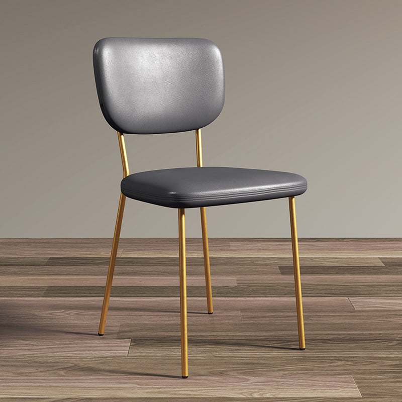 Scandinavian Style Upholstered Armless Dining Chairs Open Back Dining Side Chair Grey 1 Piece Brass Gold Clearhalo ' kitchen&dining_furn' 'Dining Chairs' 'Dining Tables & Seating' 'dining_chair' 'furn' 'furn_dining_chair' 'Furniture' 'furniture_dining_chair' 'Kitchen & Dining Furniture' 'kitchen' 4098283