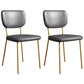 Scandinavian Style Upholstered Armless Dining Chairs Open Back Dining Side Chair Grey 2 Piece Set Brass Gold Clearhalo ' kitchen&dining_furn' 'Dining Chairs' 'Dining Tables & Seating' 'dining_chair' 'furn' 'furn_dining_chair' 'Furniture' 'furniture_dining_chair' 'Kitchen & Dining Furniture' 'kitchen' 4098284
