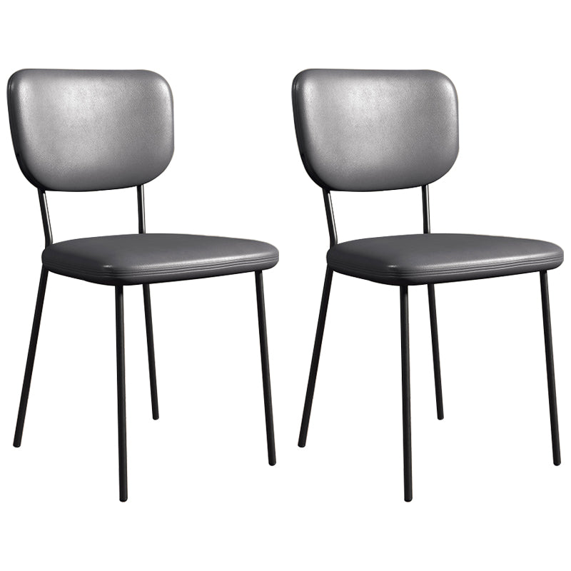 Scandinavian Style Upholstered Armless Dining Chairs Open Back Dining Side Chair Grey 2 Piece Set Black Clearhalo ' kitchen&dining_furn' 'Dining Chairs' 'Dining Tables & Seating' 'dining_chair' 'furn' 'furn_dining_chair' 'Furniture' 'furniture_dining_chair' 'Kitchen & Dining Furniture' 'kitchen' 4098287