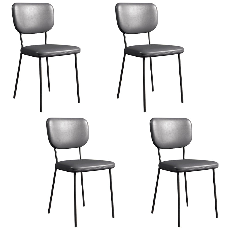 Scandinavian Style Upholstered Armless Dining Chairs Open Back Dining Side Chair Grey 4 Piece Set Black Clearhalo ' kitchen&dining_furn' 'Dining Chairs' 'Dining Tables & Seating' 'dining_chair' 'furn' 'furn_dining_chair' 'Furniture' 'furniture_dining_chair' 'Kitchen & Dining Furniture' 'kitchen' 4098288