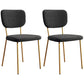 Scandinavian Style Upholstered Armless Dining Chairs Open Back Dining Side Chair Gloss Black 2 Piece Set Brass Gold Clearhalo ' kitchen&dining_furn' 'Dining Chairs' 'Dining Tables & Seating' 'dining_chair' 'furn' 'furn_dining_chair' 'Furniture' 'furniture_dining_chair' 'Kitchen & Dining Furniture' 'kitchen' 4098290