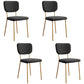 Scandinavian Style Upholstered Armless Dining Chairs Open Back Dining Side Chair Gloss Black 4 Piece Set Brass Gold Clearhalo ' kitchen&dining_furn' 'Dining Chairs' 'Dining Tables & Seating' 'dining_chair' 'furn' 'furn_dining_chair' 'Furniture' 'furniture_dining_chair' 'Kitchen & Dining Furniture' 'kitchen' 4098291