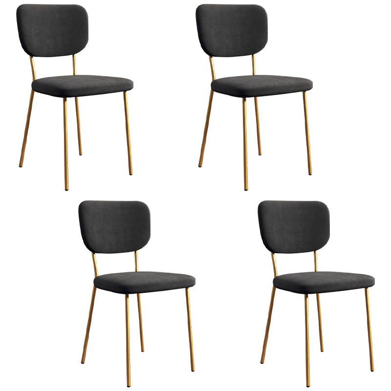 Scandinavian Style Upholstered Armless Dining Chairs Open Back Dining Side Chair Gloss Black 4 Piece Set Brass Gold Clearhalo ' kitchen&dining_furn' 'Dining Chairs' 'Dining Tables & Seating' 'dining_chair' 'furn' 'furn_dining_chair' 'Furniture' 'furniture_dining_chair' 'Kitchen & Dining Furniture' 'kitchen' 4098291