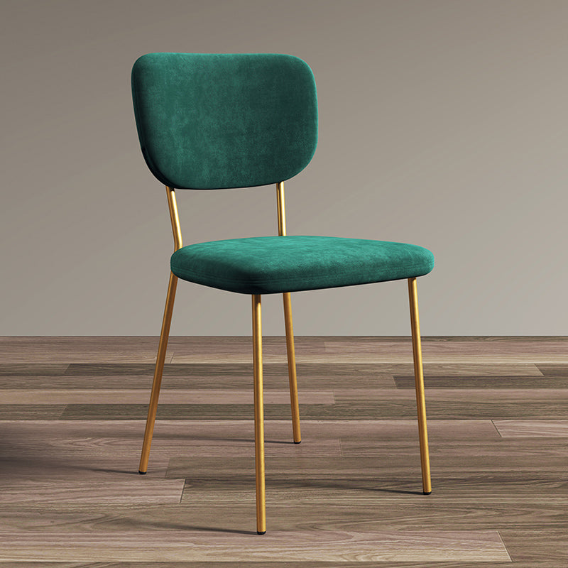 Scandinavian Style Upholstered Armless Dining Chairs Open Back Dining Side Chair Dark Army Green 1 Piece Brass Gold Clearhalo ' kitchen&dining_furn' 'Dining Chairs' 'Dining Tables & Seating' 'dining_chair' 'furn' 'furn_dining_chair' 'Furniture' 'furniture_dining_chair' 'Kitchen & Dining Furniture' 'kitchen' 4098295