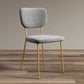 Scandinavian Style Upholstered Armless Dining Chairs Open Back Dining Side Chair Silver Gray 1 Piece Brass Gold Clearhalo ' kitchen&dining_furn' 'Dining Chairs' 'Dining Tables & Seating' 'dining_chair' 'furn' 'furn_dining_chair' 'Furniture' 'furniture_dining_chair' 'Kitchen & Dining Furniture' 'kitchen' 4098298