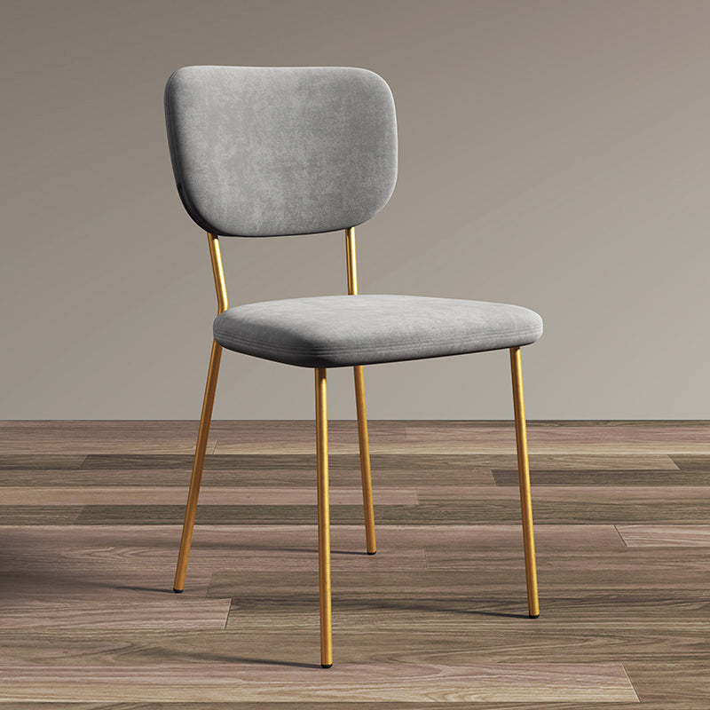 Scandinavian Style Upholstered Armless Dining Chairs Open Back Dining Side Chair Silver Gray 1 Piece Brass Gold Clearhalo ' kitchen&dining_furn' 'Dining Chairs' 'Dining Tables & Seating' 'dining_chair' 'furn' 'furn_dining_chair' 'Furniture' 'furniture_dining_chair' 'Kitchen & Dining Furniture' 'kitchen' 4098298