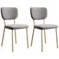 Scandinavian Style Upholstered Armless Dining Chairs Open Back Dining Side Chair Silver Gray 2 Piece Set Brass Gold Clearhalo ' kitchen&dining_furn' 'Dining Chairs' 'Dining Tables & Seating' 'dining_chair' 'furn' 'furn_dining_chair' 'Furniture' 'furniture_dining_chair' 'Kitchen & Dining Furniture' 'kitchen' 4098299