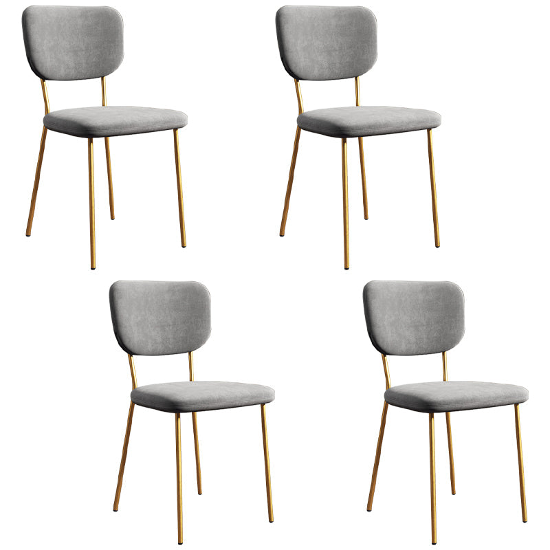 Scandinavian Style Upholstered Armless Dining Chairs Open Back Dining Side Chair Silver Gray 4 Piece Set Brass Gold Clearhalo ' kitchen&dining_furn' 'Dining Chairs' 'Dining Tables & Seating' 'dining_chair' 'furn' 'furn_dining_chair' 'Furniture' 'furniture_dining_chair' 'Kitchen & Dining Furniture' 'kitchen' 4098300