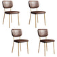 Scandinavian Style Upholstered Armless Dining Chairs Open Back Dining Side Chair Brown 4 Piece Set Brass Gold Clearhalo ' kitchen&dining_furn' 'Dining Chairs' 'Dining Tables & Seating' 'dining_chair' 'furn' 'furn_dining_chair' 'Furniture' 'furniture_dining_chair' 'Kitchen & Dining Furniture' 'kitchen' 4098303