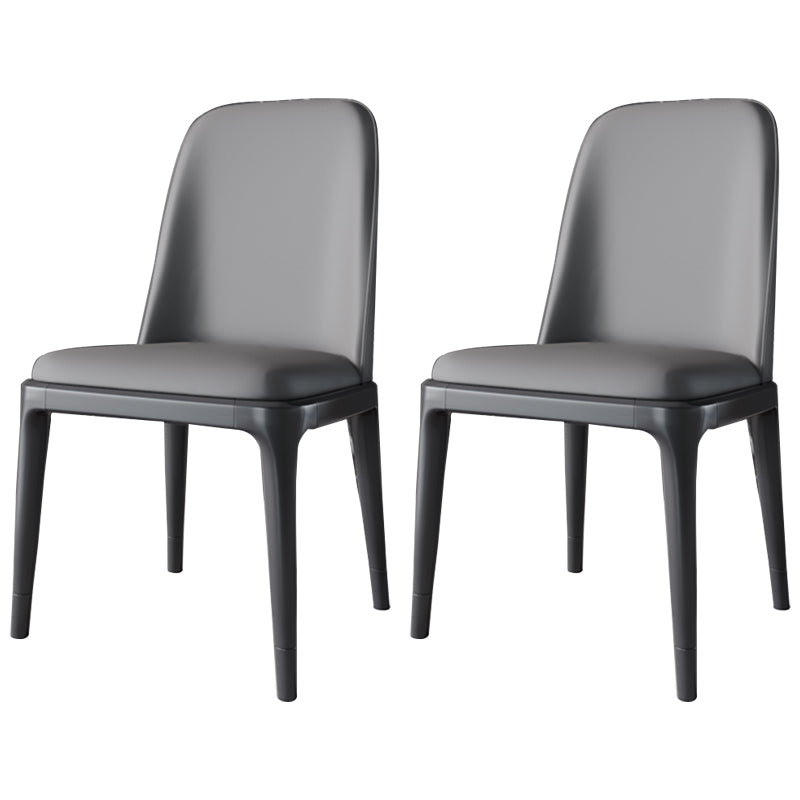 Scandinavian Style Dining Chair Dining Room Metal Parsons Armless Chair Dark Gray 2 Piece Set Black Clearhalo ' kitchen&dining_furn' 'Dining Chairs' 'Dining Tables & Seating' 'dining_chair' 'furn' 'furn_dining_chair' 'Furniture' 'furniture_dining_chair' 'Kitchen & Dining Furniture' 'kitchen' 4098308