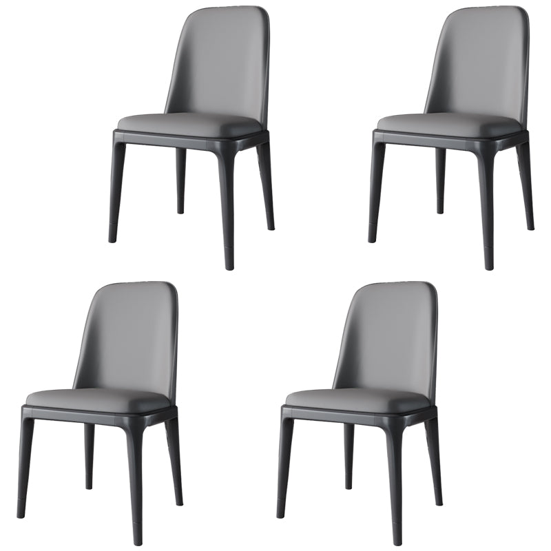 Scandinavian Style Dining Chair Dining Room Metal Parsons Armless Chair Dark Gray 4 Piece Set Black Clearhalo ' kitchen&dining_furn' 'Dining Chairs' 'Dining Tables & Seating' 'dining_chair' 'furn' 'furn_dining_chair' 'Furniture' 'furniture_dining_chair' 'Kitchen & Dining Furniture' 'kitchen' 4098310