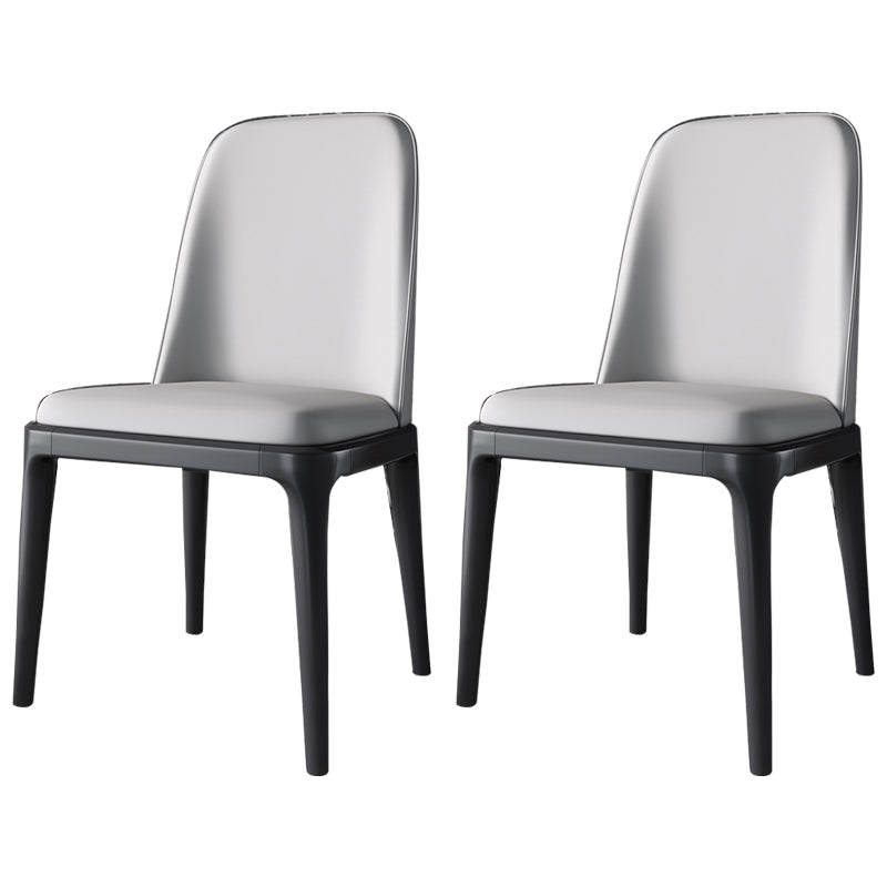 Scandinavian Style Dining Chair Dining Room Metal Parsons Armless Chair Light Gray 2 Piece Set Black Clearhalo ' kitchen&dining_furn' 'Dining Chairs' 'Dining Tables & Seating' 'dining_chair' 'furn' 'furn_dining_chair' 'Furniture' 'furniture_dining_chair' 'Kitchen & Dining Furniture' 'kitchen' 4098326