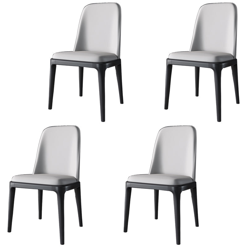 Scandinavian Style Dining Chair Dining Room Metal Parsons Armless Chair Light Gray 4 Piece Set Black Clearhalo ' kitchen&dining_furn' 'Dining Chairs' 'Dining Tables & Seating' 'dining_chair' 'furn' 'furn_dining_chair' 'Furniture' 'furniture_dining_chair' 'Kitchen & Dining Furniture' 'kitchen' 4098328