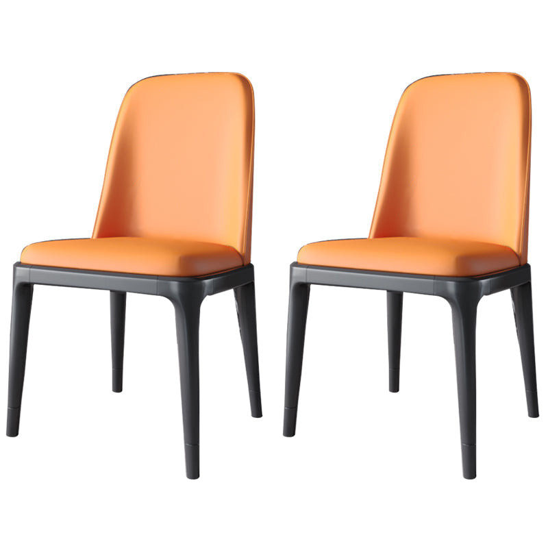 Scandinavian Style Dining Chair Dining Room Metal Parsons Armless Chair Orange 2 Piece Set Black Clearhalo ' kitchen&dining_furn' 'Dining Chairs' 'Dining Tables & Seating' 'dining_chair' 'furn' 'furn_dining_chair' 'Furniture' 'furniture_dining_chair' 'Kitchen & Dining Furniture' 'kitchen' 4098331