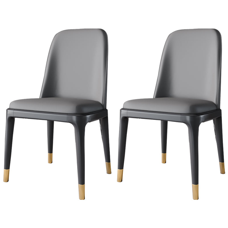 Scandinavian Style Dining Chair Dining Room Metal Parsons Armless Chair Dark Gray 2 Piece Set Black Gold Clearhalo ' kitchen&dining_furn' 'Dining Chairs' 'Dining Tables & Seating' 'dining_chair' 'furn' 'furn_dining_chair' 'Furniture' 'furniture_dining_chair' 'Kitchen & Dining Furniture' 'kitchen' 4098337