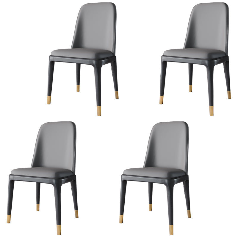 Scandinavian Style Dining Chair Dining Room Metal Parsons Armless Chair Dark Gray 4 Piece Set Black Gold Clearhalo ' kitchen&dining_furn' 'Dining Chairs' 'Dining Tables & Seating' 'dining_chair' 'furn' 'furn_dining_chair' 'Furniture' 'furniture_dining_chair' 'Kitchen & Dining Furniture' 'kitchen' 4098338