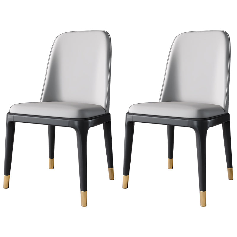 Scandinavian Style Dining Chair Dining Room Metal Parsons Armless Chair Light Gray 2 Piece Set Black Gold Clearhalo ' kitchen&dining_furn' 'Dining Chairs' 'Dining Tables & Seating' 'dining_chair' 'furn' 'furn_dining_chair' 'Furniture' 'furniture_dining_chair' 'Kitchen & Dining Furniture' 'kitchen' 4098340