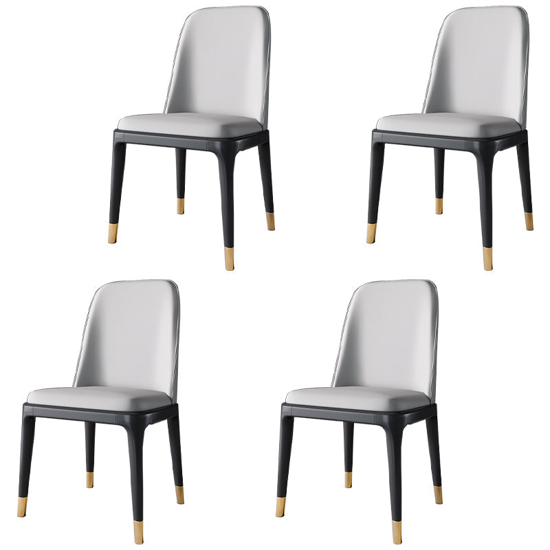 Scandinavian Style Dining Chair Dining Room Metal Parsons Armless Chair Light Gray 4 Piece Set Black Gold Clearhalo ' kitchen&dining_furn' 'Dining Chairs' 'Dining Tables & Seating' 'dining_chair' 'furn' 'furn_dining_chair' 'Furniture' 'furniture_dining_chair' 'Kitchen & Dining Furniture' 'kitchen' 4098341