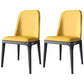 Scandinavian Style Dining Chair Dining Room Metal Parsons Armless Chair Yellow 2 Piece Set Black Clearhalo ' kitchen&dining_furn' 'Dining Chairs' 'Dining Tables & Seating' 'dining_chair' 'furn' 'furn_dining_chair' 'Furniture' 'furniture_dining_chair' 'Kitchen & Dining Furniture' 'kitchen' 4098343
