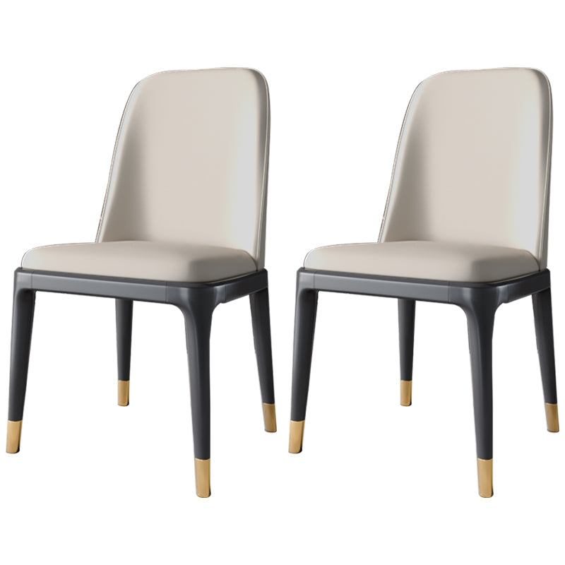 Scandinavian Style Dining Chair Dining Room Metal Parsons Armless Chair White 2 Piece Set Black Gold Clearhalo ' kitchen&dining_furn' 'Dining Chairs' 'Dining Tables & Seating' 'dining_chair' 'furn' 'furn_dining_chair' 'Furniture' 'furniture_dining_chair' 'Kitchen & Dining Furniture' 'kitchen' 4098349