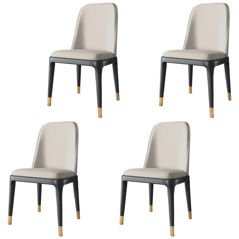 Scandinavian Style Dining Chair Dining Room Metal Parsons Armless Chair White 4 Piece Set Black Gold Clearhalo ' kitchen&dining_furn' 'Dining Chairs' 'Dining Tables & Seating' 'dining_chair' 'furn' 'furn_dining_chair' 'Furniture' 'furniture_dining_chair' 'Kitchen & Dining Furniture' 'kitchen' 4098350
