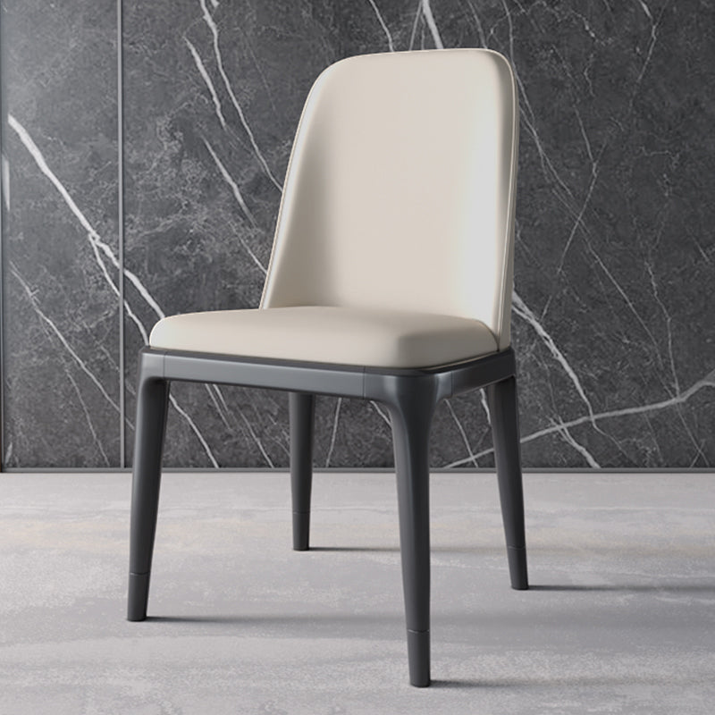 Scandinavian Style Dining Chair Dining Room Metal Parsons Armless Chair White 1 Piece Black Clearhalo ' kitchen&dining_furn' 'Dining Chairs' 'Dining Tables & Seating' 'dining_chair' 'furn' 'furn_dining_chair' 'Furniture' 'furniture_dining_chair' 'Kitchen & Dining Furniture' 'kitchen' 4098351