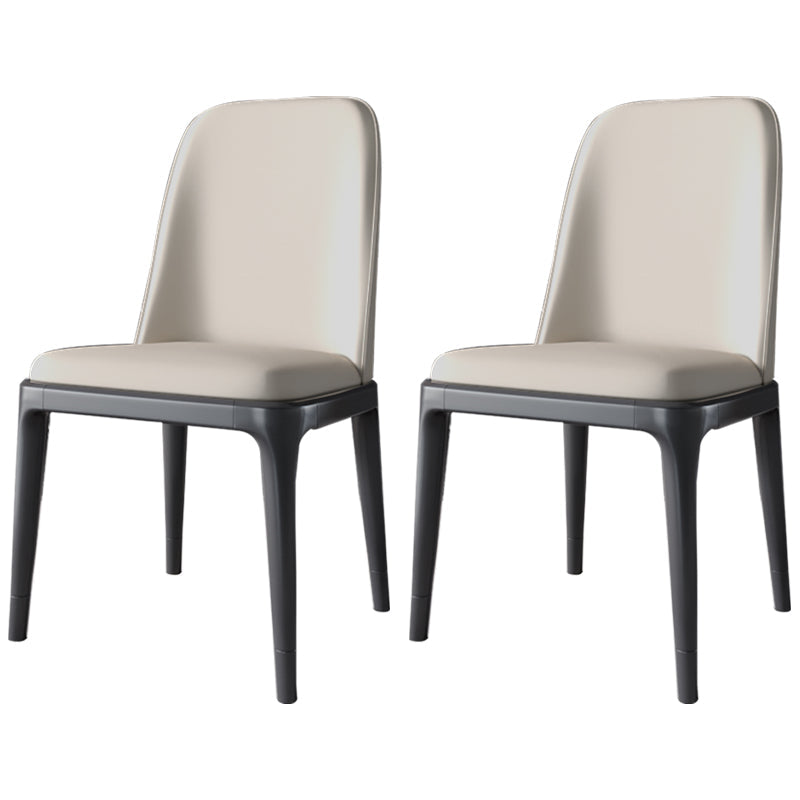 Scandinavian Style Dining Chair Dining Room Metal Parsons Armless Chair White 2 Piece Set Black Clearhalo ' kitchen&dining_furn' 'Dining Chairs' 'Dining Tables & Seating' 'dining_chair' 'furn' 'furn_dining_chair' 'Furniture' 'furniture_dining_chair' 'Kitchen & Dining Furniture' 'kitchen' 4098352
