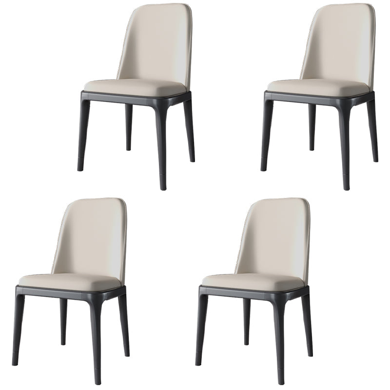 Scandinavian Style Dining Chair Dining Room Metal Parsons Armless Chair White 4 Piece Set Black Clearhalo ' kitchen&dining_furn' 'Dining Chairs' 'Dining Tables & Seating' 'dining_chair' 'furn' 'furn_dining_chair' 'Furniture' 'furniture_dining_chair' 'Kitchen & Dining Furniture' 'kitchen' 4098353