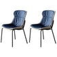 Industrial Style Leather Dining Armless Chairs Solid Back Dining Chair for Kitchen Blue 2 Piece Set Black Clearhalo ' kitchen&dining_furn' 'Dining Chairs' 'Dining Tables & Seating' 'dining_chair' 'furn' 'furn_dining_chair' 'Furniture' 'furniture_dining_chair' 'Kitchen & Dining Furniture' 'kitchen' 4098363
