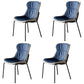 Industrial Style Leather Dining Armless Chairs Solid Back Dining Chair for Kitchen Blue 4 Piece Set Black Clearhalo ' kitchen&dining_furn' 'Dining Chairs' 'Dining Tables & Seating' 'dining_chair' 'furn' 'furn_dining_chair' 'Furniture' 'furniture_dining_chair' 'Kitchen & Dining Furniture' 'kitchen' 4098366