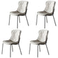 Industrial Style Leather Dining Armless Chairs Solid Back Dining Chair for Kitchen Light Gray 4 Piece Set Silver Clearhalo ' kitchen&dining_furn' 'Dining Chairs' 'Dining Tables & Seating' 'dining_chair' 'furn' 'furn_dining_chair' 'Furniture' 'furniture_dining_chair' 'Kitchen & Dining Furniture' 'kitchen' 4098371